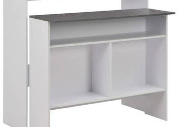 Stół barowy z 2 blatami biało-szary 130 x 40 x 120 cm WM-280221