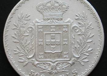 PORTUGALIA 500 REIS 1891 - SREBRO