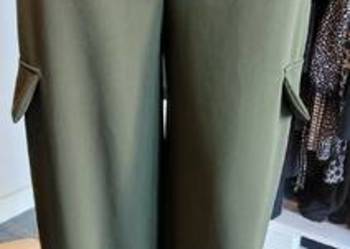 BOOHOO SPODNIE CARGO KHAKI BOJÓWKI 36 S