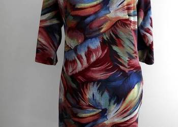 Sukienka Wizytowa Dżersejowa Jersey Kolory Ciepłe Wiskoza XXL