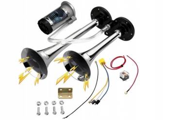 Klakson sygnał dzwiekowy fanfara do motocykla auta kolor chrom