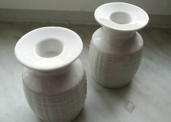 Porcelitowe świeczniki białe
