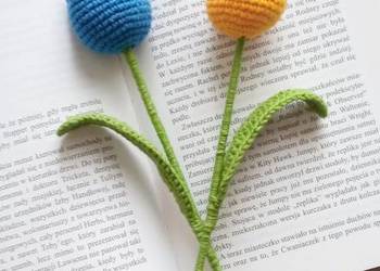 Tulipany wykonane na szydełku