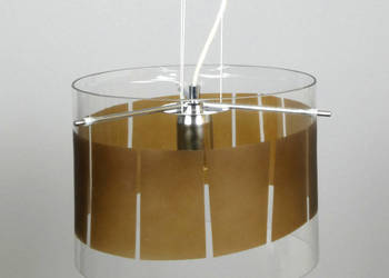 Lampa wisząca AMUNDEBO design szkło z brązowym pasem