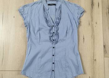 Bawełniana bluzka koszulowa z dekoracyjnym żabotem