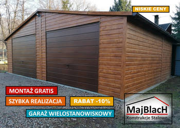 A214-Drewnopodobny GARAŻ BLASZANY - Blaszak -  Garaże Blaszane – Maj-Blach