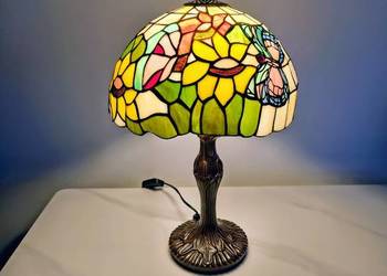 Tiffany lampa witrażowa stołowa nocna biurowa - motyle