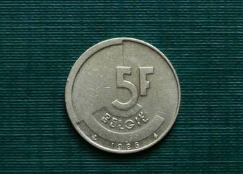 BELGIA - 5 franków, 1986r. Napis po holendersku „BELGIË”