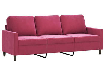 Sofa 3-osobowa winna czerwień 180 cm obita aksamitem WM-359213