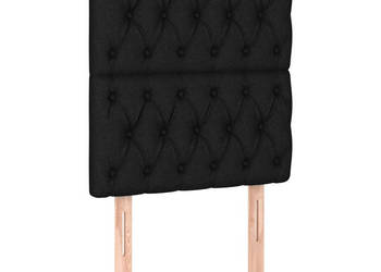 Zagłówek do łóżka z LED czarny 80x7x118/128 cm tkanina WM-3122736