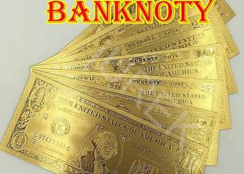 ZŁOTY BANKNOT ZESTAW 1 2 5 10 20 50 100 DOLAR ZŁOTE 24 karat