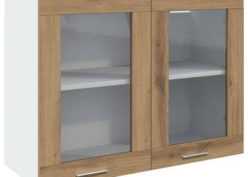 Szafka wisząca z szybą dąb artisan 80x31x60 cm WM-856120