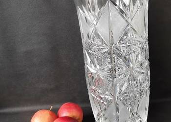 Stary duży wazon kryształowy, kryształ design PRL