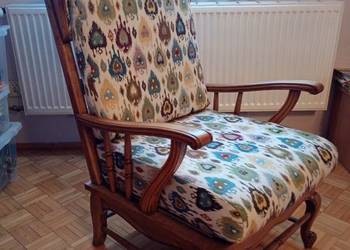 Fotel uszak po odnowieniu dębowy