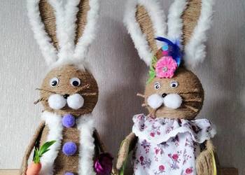 Zajączeki  wielkanocne. Dekoracje świąteczne. Ozdoby wielkanocn
