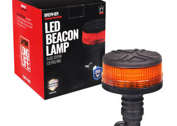 LAMPA OSTRZEGAWCZA "KOGUT" TRZPIEŃ GUMOWY FLEX, 8 LED, 12/24V, ECE R10