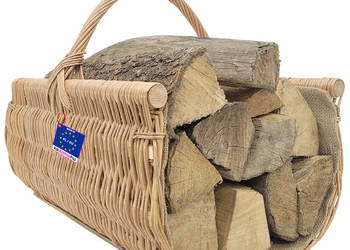 Kosz wiklinowy na drewno z jutą Rynna 50x43x32cm koszyk kominkowy