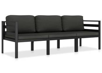vidaXL 3-cz. zestaw wypoczynkowy, poduszki, aluminium(SKU:49237)