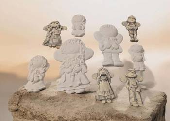 Aniołki gipsowe mega zestaw aniołów anioł z  gipsu 9 sztuk