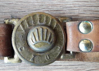 Stary zabytkowy skórzany pas harcerski ZHP , PRL