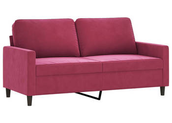 Sofa 2-osobowa winna czerwień 140 cm tapicerowana aksamitem WM-359203