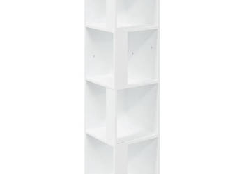 Szafka narożna biała 33x33x132 cm materiał drewnopochodny WM-809035