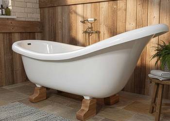 Wanna Wolnostojąca Rustykalna 160 cm — retro + lite drewno