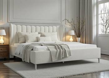 Łózko butelkowa zieleń 180x200 welur z pojemnikiem