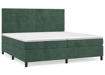 Łóżko kontynentalne z materacem zielone aksamit 200x200 cm WM-3143046