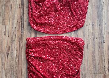 nowy komplet bluzka z odkrytymi plecami + spódnica, rozmiar L brak metki