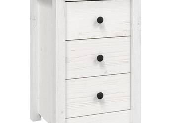 vidaXL Szafka nocna, biały, 40x35x61,5 cm, lite drewno sosnowe(SKU:813701)