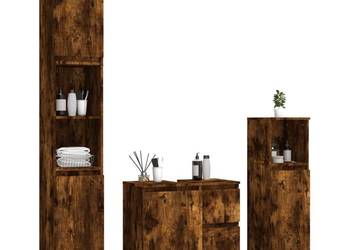 vidaXL 3-częściowy zestaw szafek łazienkowych, przydymiony dąb(SKU:3185548)