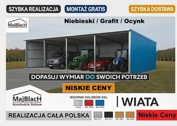 Kolory RAL WIATA Ocynkowana  / GARAŻ BLASZANY / Zadaszenie  - Maj-BlacH