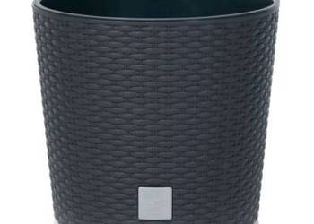 donica w wkładem rattan RATO Round 20xh19 cm ANTRACYT