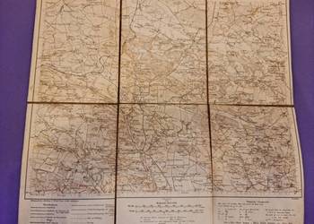 MAPA 1914 Królestwa Pruskiego Miechów i okolice 1:00000
