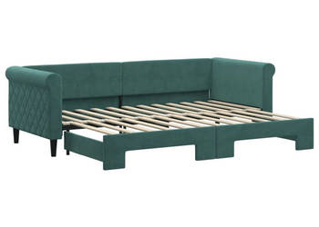 Sofa rozsuwana ciemnozielona aksamit 80x200 cm WM-3197766