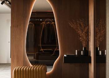 Lustro AURELIA LED organiczne nieregularne dekoracyjne z podświetleniem bez