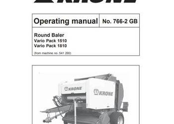 Krone vario pack 1510 1810 instrukcja obsługi