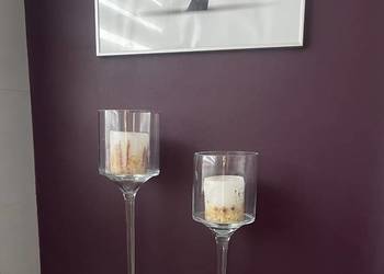 Sprzedam 2 piękne dekoracje szklane świeczniki kielichy