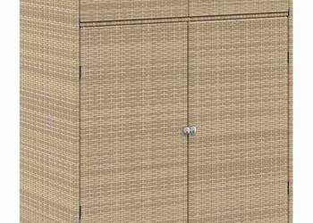 vidaXL Szafka ogrodowa, beżowa, 105x55x113 cm, polirattan(SKU:365566)