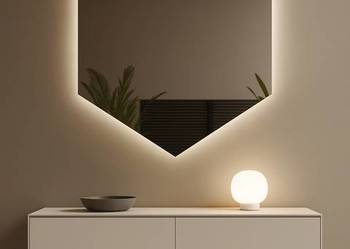 Lustro o geometrycznym kształcie z podświetleniem – HEXA LED