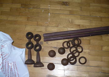 Karnisz brązowy 1,50 podwójny drewniany