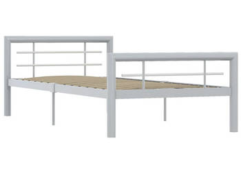 Łóżko Metalowe Białe Rama Łóżka Ze Stelażem Biała 100 x 200 cm WM-284557