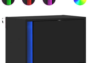 Wisząca szafka nocna z podświetleniem LED czarna WM-852091