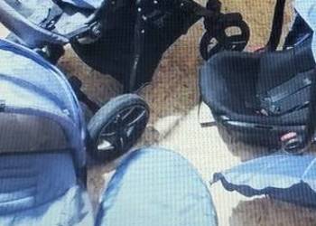 wózek dziecięcy - 3 w 1 - niebieski