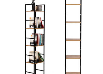 Regał drewniany nowoczesny metalowa rama LOFT 5 półek ModernHome