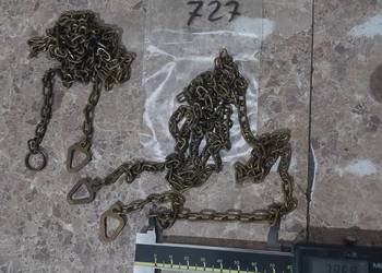 727 Łańcuchy łańcuszki starego zegara mosiądz