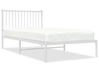 Łóżko Metalowe Białe Rama Łóżka Ze Stelażem Biała 100x200 cm WM-350926