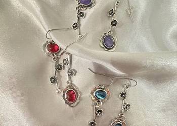 zestaw srebrnych kolczyków