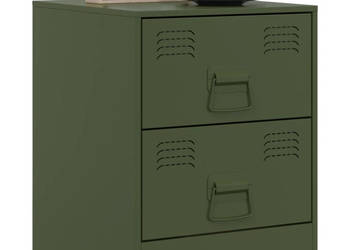 Szafki nocne 2 szt. zielone 345x39x44 cm stal WM-841628